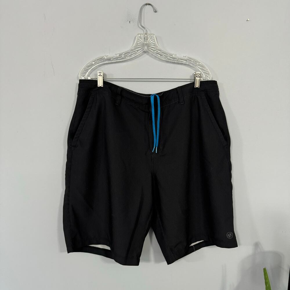 Hangten Men's Board Shorts Size 38 Black & Gray w/ Interior Drawstring